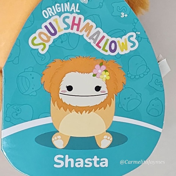 SHASTA 🐾 Orange BigFoot w Flowers 5 in Original Squishmallow ☆》NWT《☆ - Picture 7 of 9